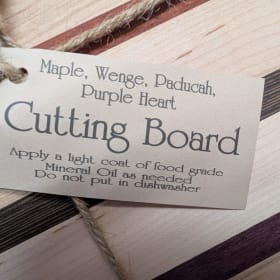 Handmade wooden cutting board and $20 gift certificate item