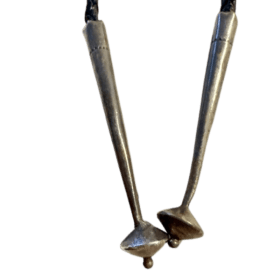 Vintage Southwestern Bear Paw Overlay Bolo Tie item