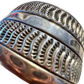 Wide Stamped Sterling Silver Cuff Bracelet by Randy Hoskie item