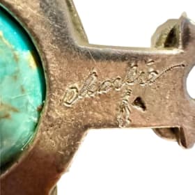 Vintage Sterling Silver & Turquoise Turtle Pendant item
