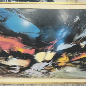 Prehistoric Landscape painting by Leonardo Nierman item