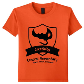 T-shirt - Creativity - Orange - black decal item