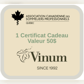 1 Certificat-Cadeau boutique Vinum (Copy) item