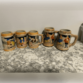 Set of Five German/Austrian Beer Steins item