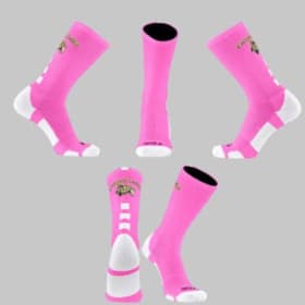Crew Sock-Baseline- Bright Pink/White item