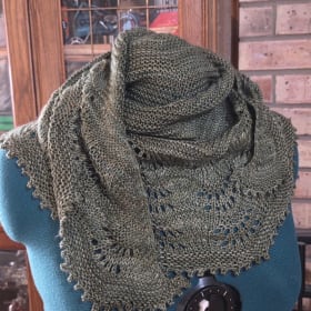 Hand Knit Merino Wool Shawl item