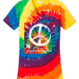 Ladies V-Neck Tie-Dye Peace T-Shirt item