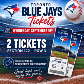 Toronto Blue Jays (2) Tickets vs Tigers - MSRP $800 item