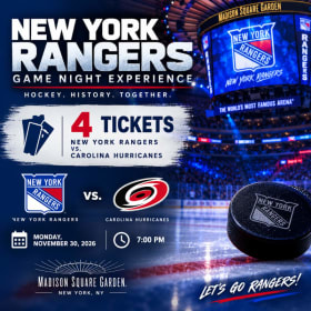 4 Tickets to New York Rangers vs. Carolina Hurricanes item