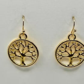 Gold Toned Tree Earrings item