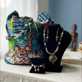 Photo of The Heritage Set - 3 Pc African Inspired Necklace Set w/Tote