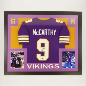 JJ McCarthy Professionally Framed Autographed Jersey item