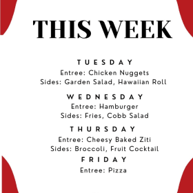 Lunch: Tuesday, Sept. 8th  - Friday, Sept. 11th item