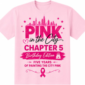 Photo of SMALL Unisex Pink in the City Tshirt