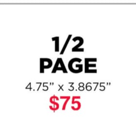 1/2 PAGE AD in conference program item