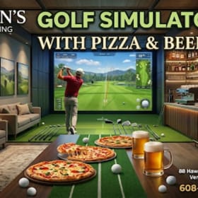 Photo of 5 Hours Golf Simulator w/ a Lg Pizza & 2 Pitchers of Beer