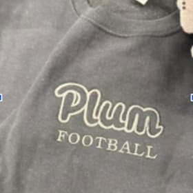 Photo of SWEATER Black Crewneck Embroidered "Plum Football"