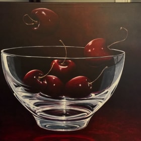 Photo of Bowl of Red Cherries 50x40 Giclee Art