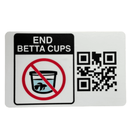 End Betta Cups Sticker with QR Code (4" x 2.5") item