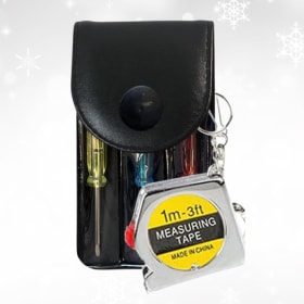 Screwdriver & Tape Measure Key Chain Set item