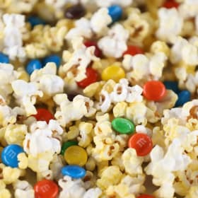 Photo of Popcorn with M&M's