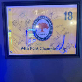 2012 Players Signed Kiawah PGA Championship Framed Flag item