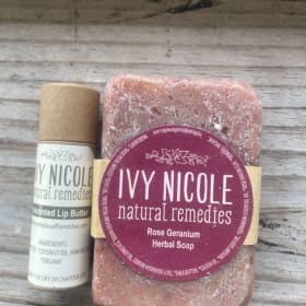 Photo of Rose Geranium Bar Soap and Lip Butter