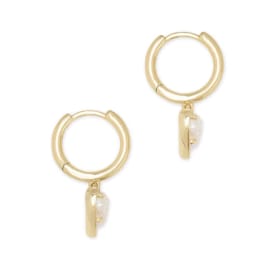 Photo of Kendra Scott Ari Heart Gold Pendant and Huggie Earrings