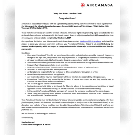 Two Round Trip Economy Tickets to Canada with Air Canada item