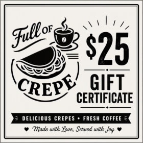 Photo of $25 Gift Certificate to Full of Crepe