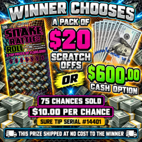 Pack $20 Scratch Offs or Money Option (SN144401) item
