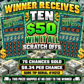 Ten $50 Win It All Scratch Offs (SN14212) item