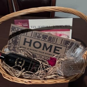 Photo of Wine, Puzzles & Relaxation Gift Basket
