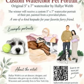 Photo of Custom Watercolor Pet Portrait by Hallye Webb