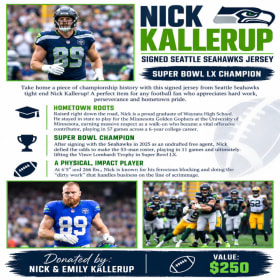 Nick Kallerup Signed Seattle Seahawks Jersey ($250 Value) item