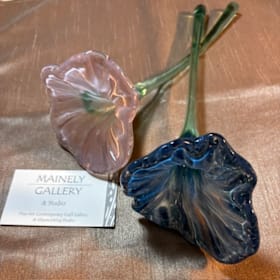 Two Hand-Blown Glass Flowers Value $50 item
