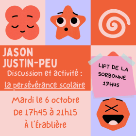 Photo : LIFT SORB : Jasons Justin-Peu - 6 oct @19h30-21h30 ÉRAB