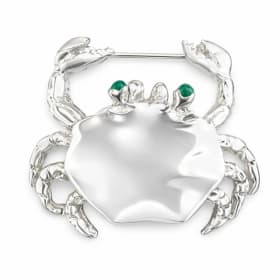 Sterling Silver Crab Brooch with Green Stone Eyes item