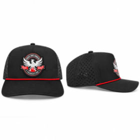 Photo of Logo Patch Hat - Black with Red Rope