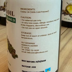 8 OZ Organic St. Lucian Castor Oil — Laurna Thompson item