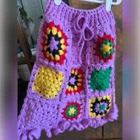 Hand-Crocheted Purple Patchwork Shirt | 6-7 years item