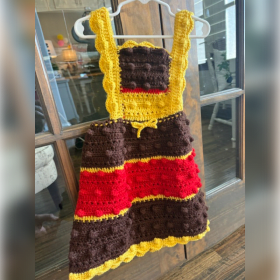 Hand-Crocheted Yellow & Brown Dress | 5-6 years item