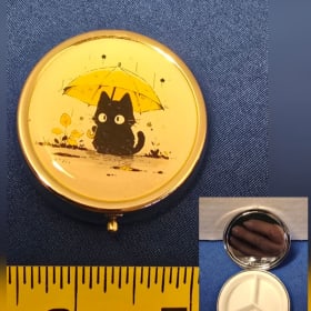 Photo of H-8 - Black cat with umbrella pill box