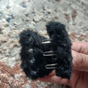 Photo of Fuzzy Black Cat Claw Clips