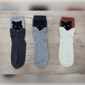 Photo of Peekaboo Fuzzy Cat Socks with Box Flaps