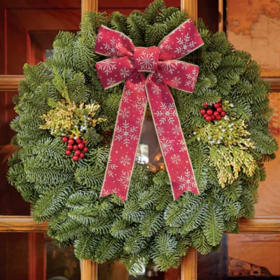 Photo of 22" Mixed Evergreen Gift Wreath (DIRECT DELIVERY)