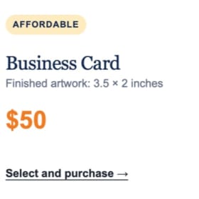 Business Card item