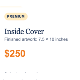 Inside Cover - Premium Placement item