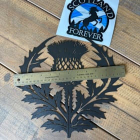 Photo of Laser Cut Metal Thistle & Sticker