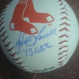 Photo of John Farrell Signed OML Red Sox Logo Baseball